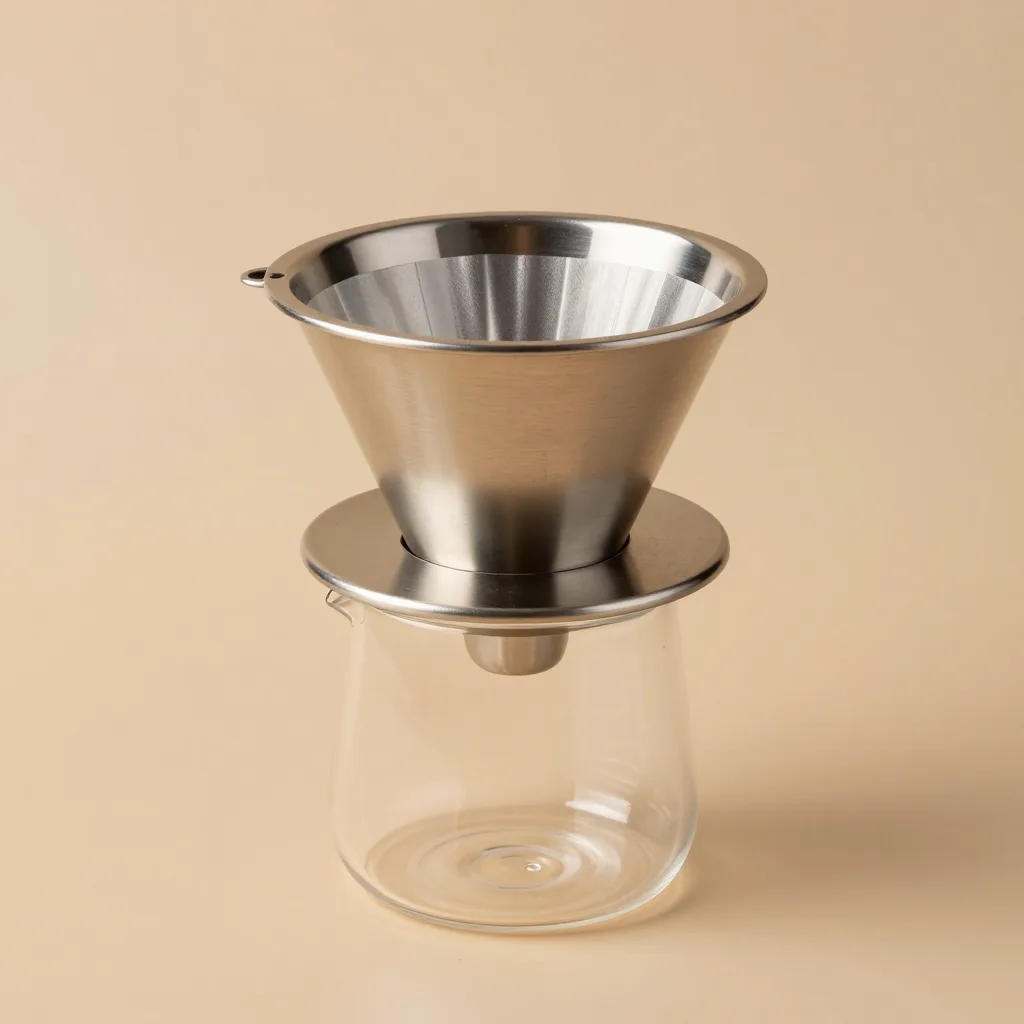 A spare cold-brew coffee filter on a light background